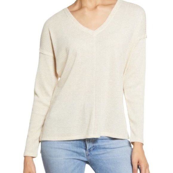 GIBSONLOOK Thermal V-Neck Tunic in Oat / Beige - Size XS - Picture 1 of 3